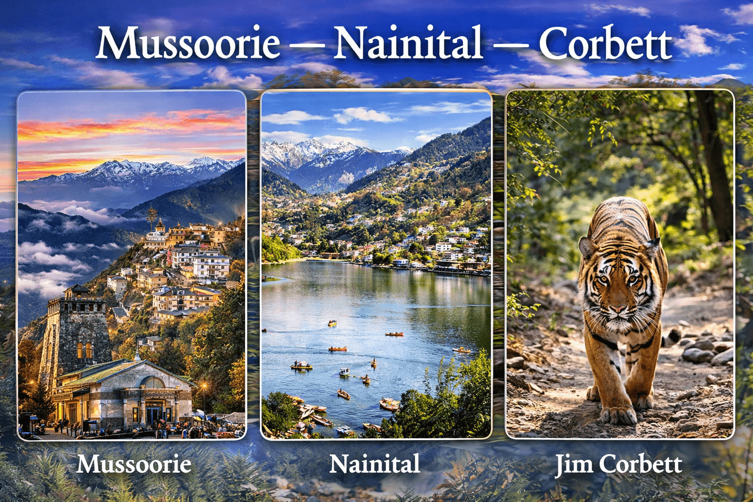 Mussoorie — Nainital — Corbett